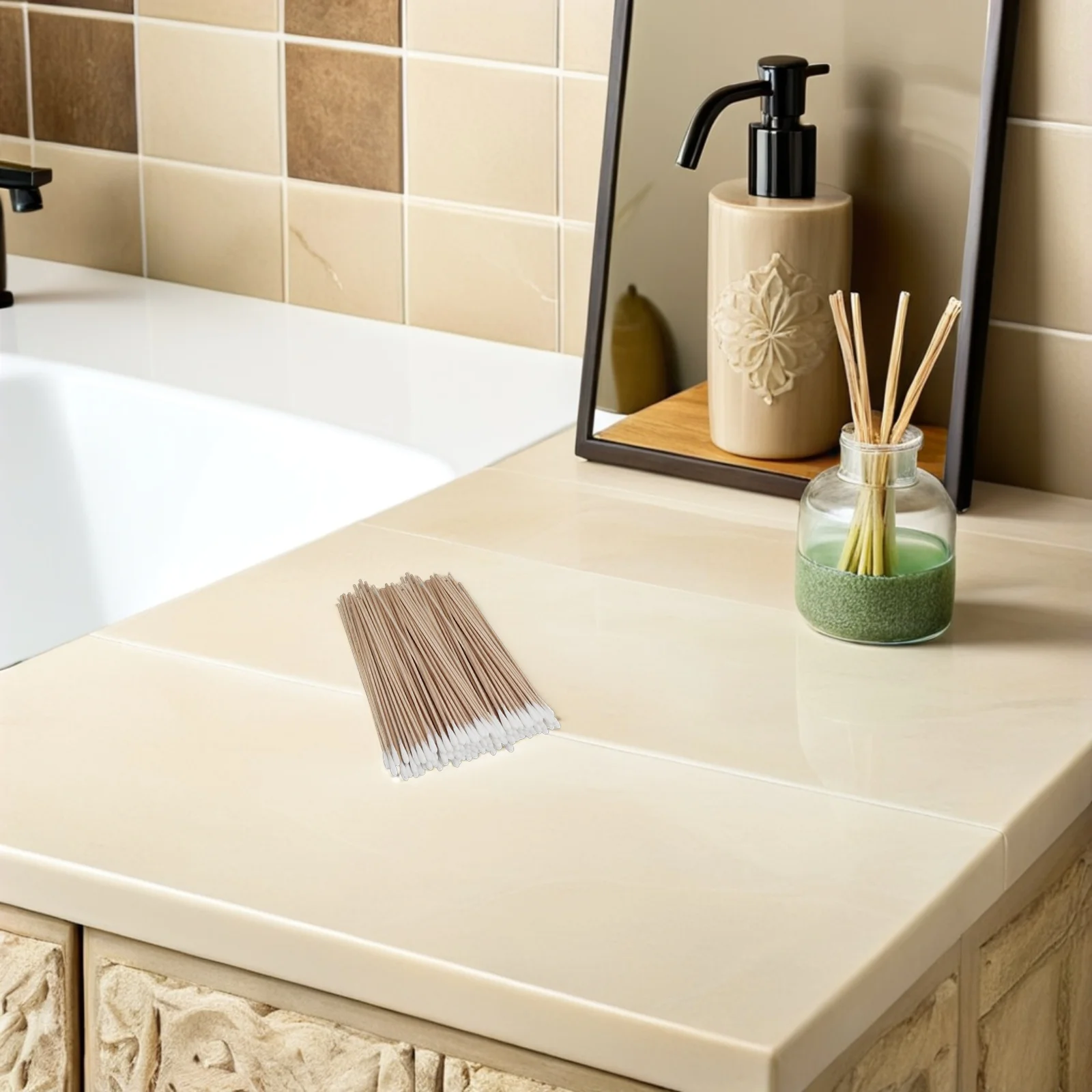 500 قطعة 15 سنتيمتر مقبض طويل مسحات القطن صحية الخشب عصا رئيس واحد لتنظيف المجوهرات أدوات دقيقة متعددة الأغراض القطن