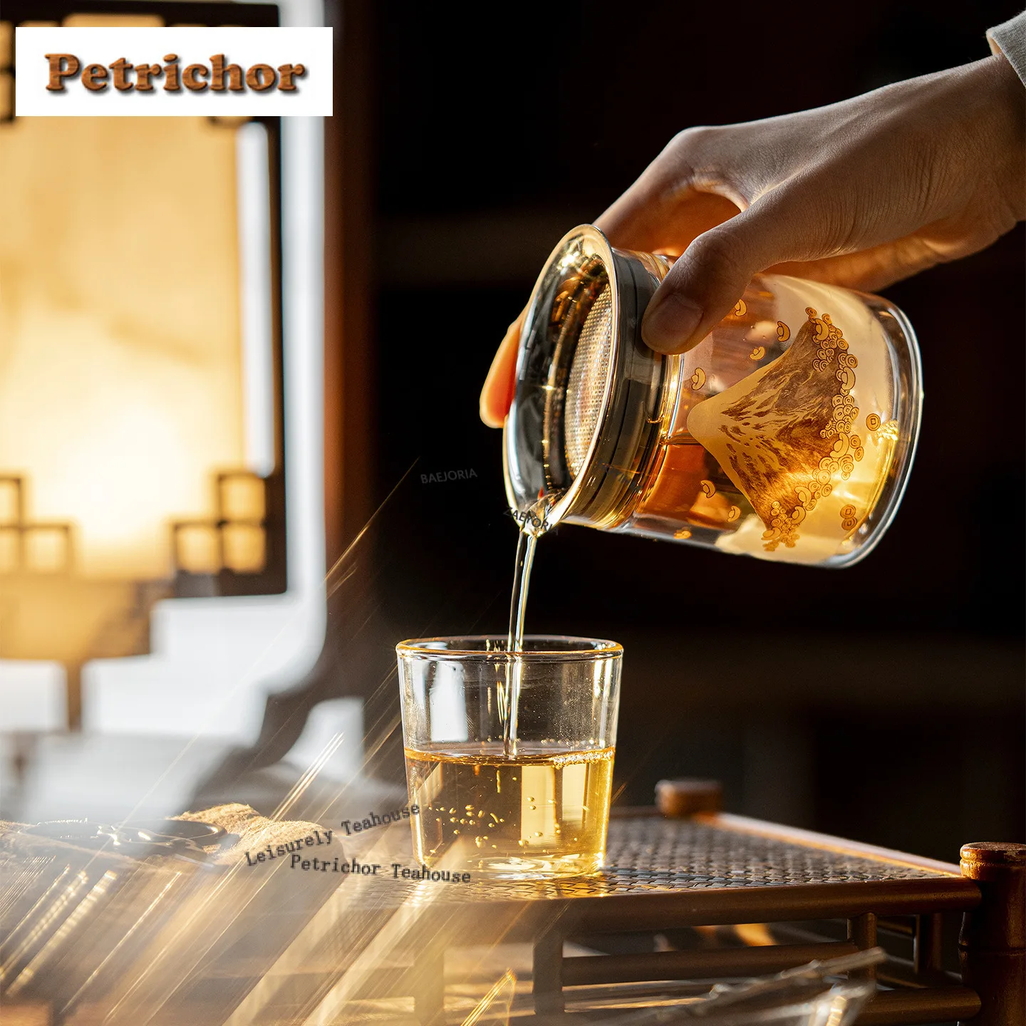 

180ml Double-layer Insulated Glass Golden Hill Teapot Antique Tea Infuser Pot Tea Soaking Kettle With Filter Tableware Craft