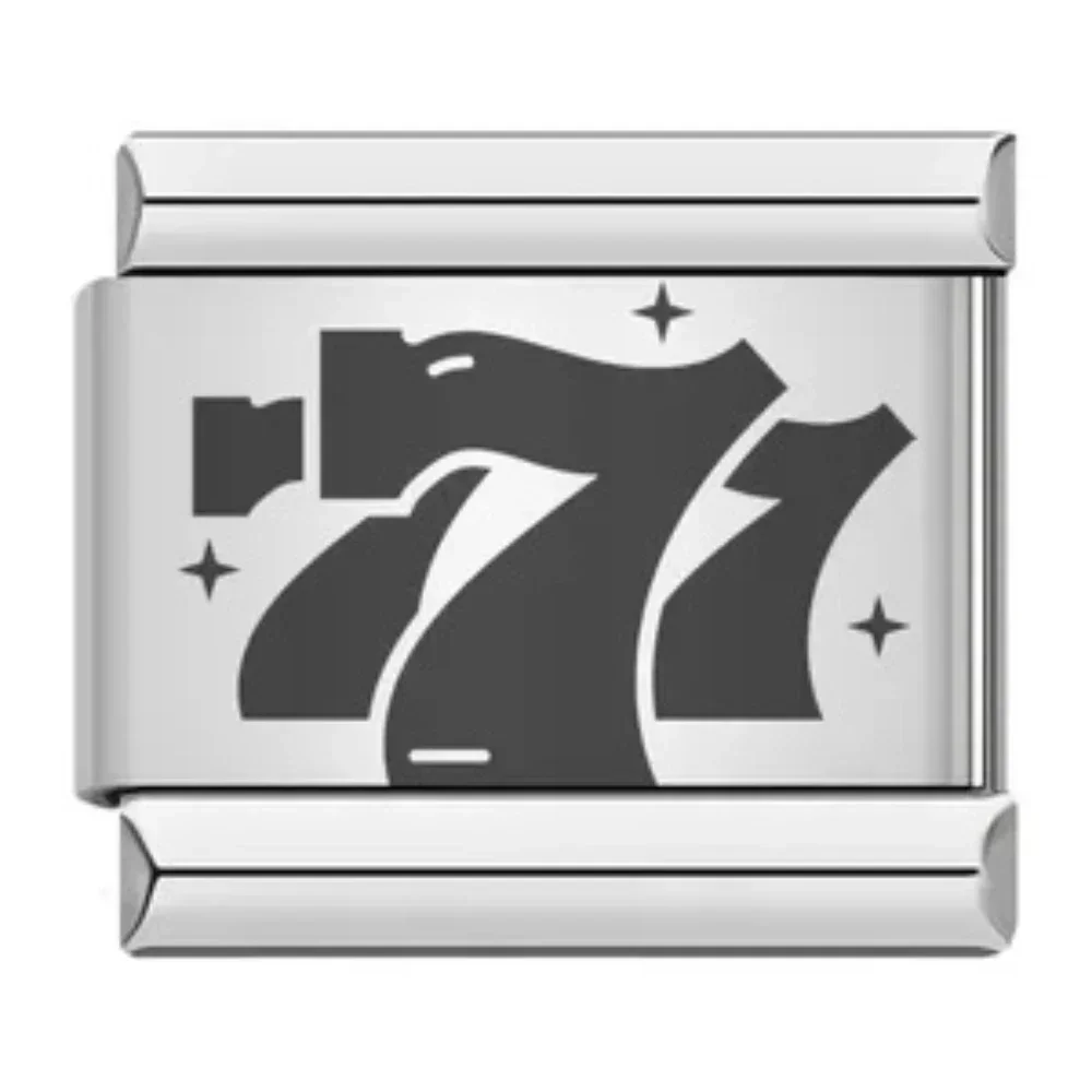 2024 최고의 패션 체스 및 카드 게임 주사위 포커 참 이탈리아 링크, 9mm 스테인레스 스틸 팔찌, DIY 쥬얼리 제작