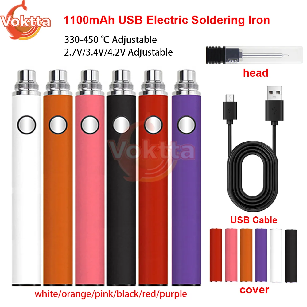

510 резьбовая батарея, паяльная ручка, 1100 мАч, USB электрический паяльник, регулируемое напряжение, нагрев батареи, паяльник, сварочный инструмент