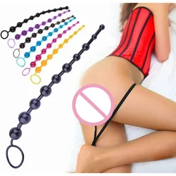 Anal Beads Sex Toys for Women Men Gay  Pull Ring Ball  Stimulator Plug   Jelly    Adult