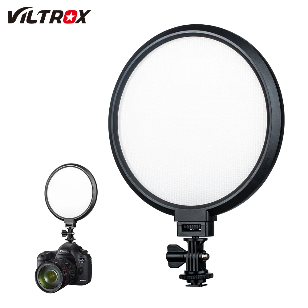 Viltrox VL-300T 3300K-5600K 18W CRI 95+ 7 pulgadas al luz de vídeo LED Circular regulable bicolor ultrafina para fotografía de cámara