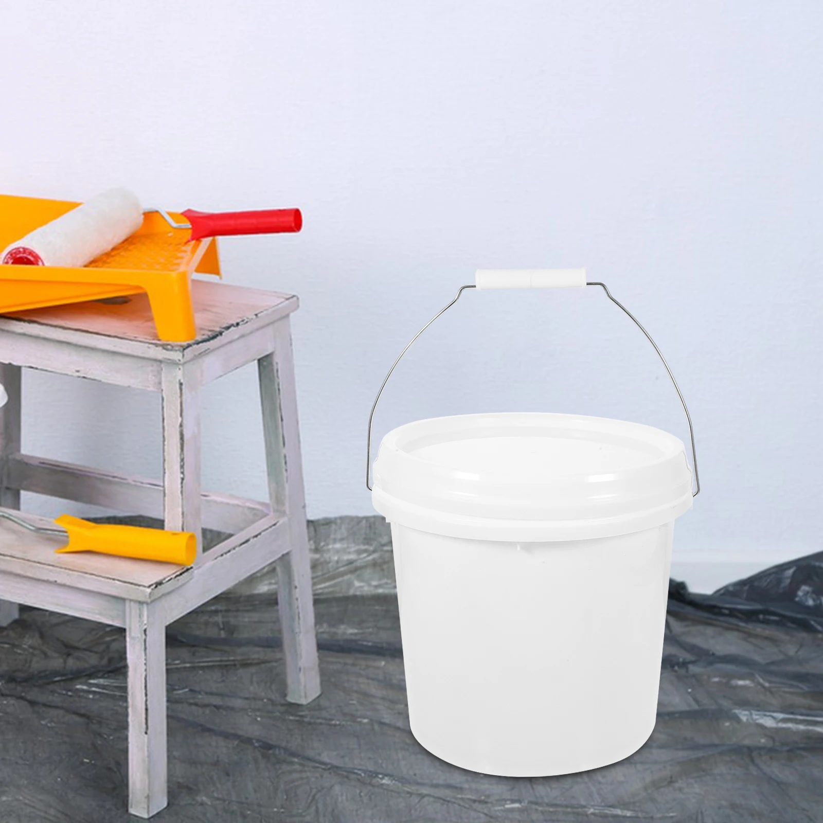 

Sealed Barrel Lid 25L Plastic Bucket for Paint Multi-Functional Bucket Storage Food Grade Spiral Cap Reusable Container
