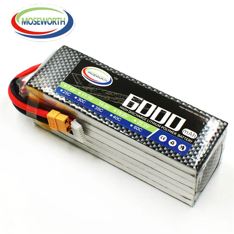 แบตเตอรี่3S 6000mAh 11.1V 60C Lipo สำหรับเครื่องบินเฮลิคอปเตอร์ควบคุมรีโมตเครื่องบินสี่ใบพัดแบตเตอรี่11.1V 3S พร้อมปลั๊ก XT90 XT60