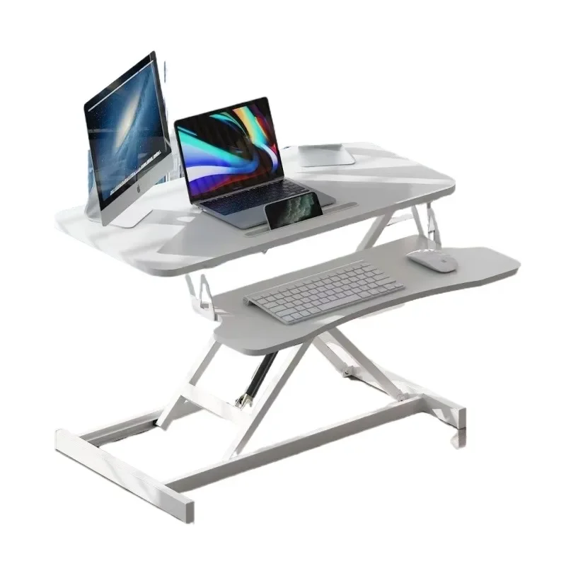 Computer desk Adjustable heightening rack Pneumatic lift, foldable standing notebook desk