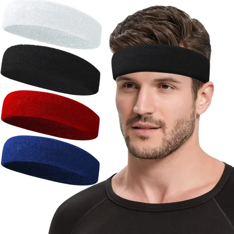 

Outdoor Sweat Sports Elastic Cotton Hairband Fashion Headbands For Women Men Solid Running Fitness Yoga Hair Bands Stretch