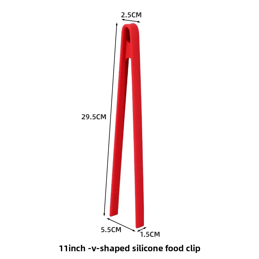 Spot all-inclusive silicone food clip, multi-functional kitchen anti-scalding barbecue tool V-shaped silicone food clip