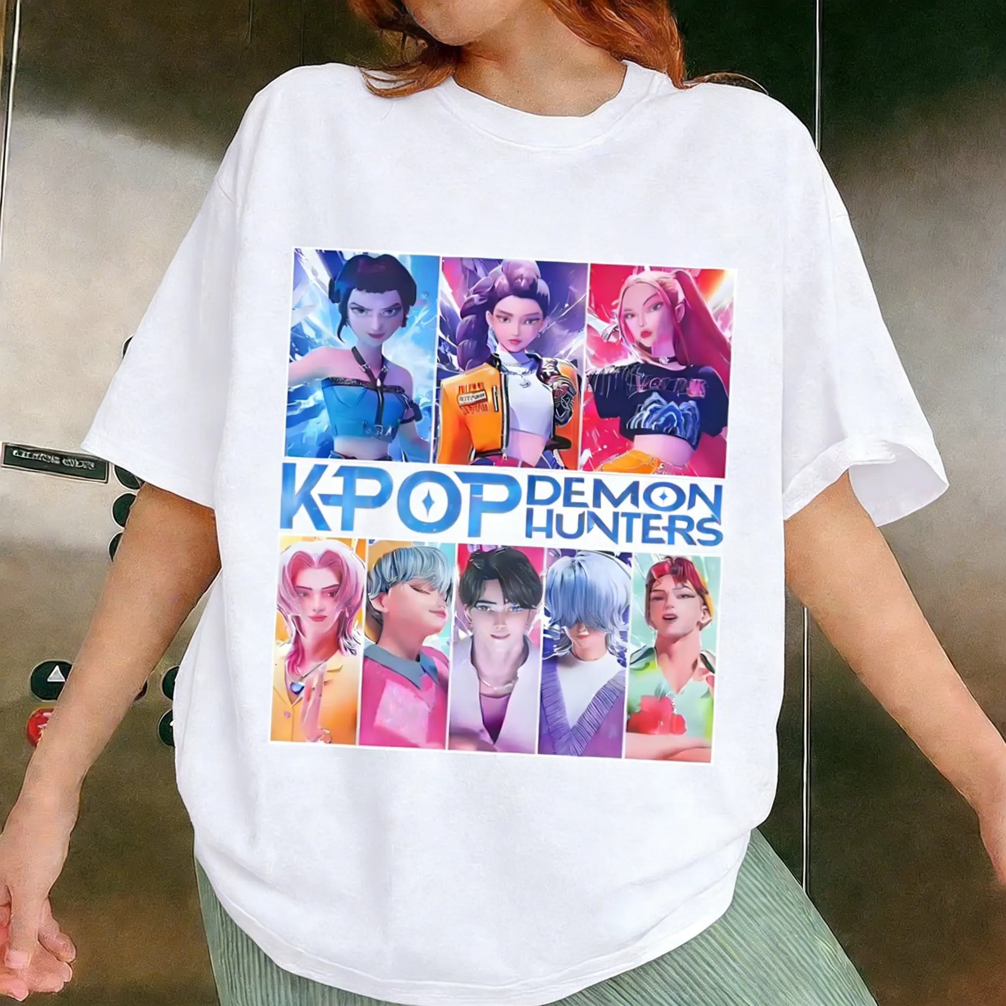 

2026 Summer Y2k Kpop Demon Hunters Anime T Shirt Men Women Oversized Casual Unisex Short Sleeve Graphic Tee Streetwear Anime Top