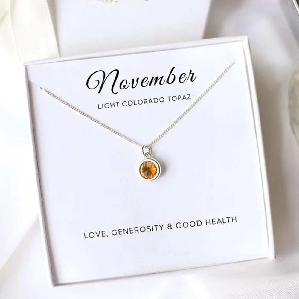 Topaz Necklace, Scorpio Birthstone, November Birthstone Necklace, Scorpio, Topaz Jewelry, Birthday Gift, Crystal Gift for Her