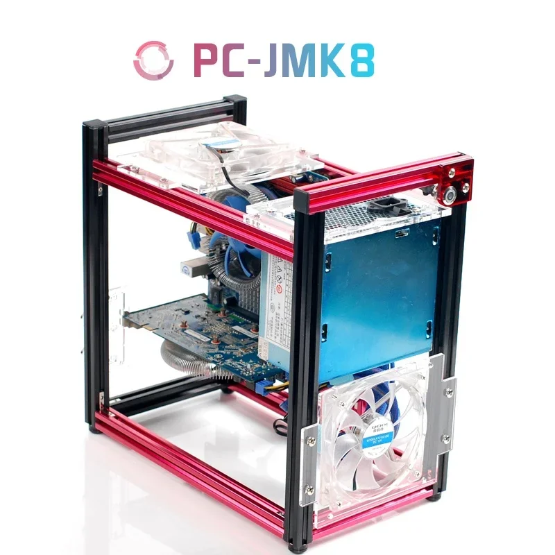 ATX/M-ATX アルミコンピュータシャーシ垂直コンピュータゲームケースラック水冷シャーシ人格 DIY MATX ゲーマーキャビネット