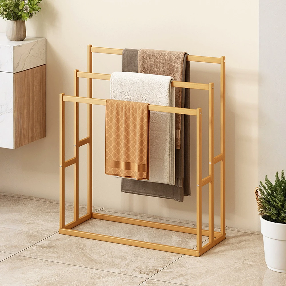 

Трехуровневая напольная вешалка для полотенец с 3 перекладинами, напольная вешалка для полотенец для ванной комнаты и для рук