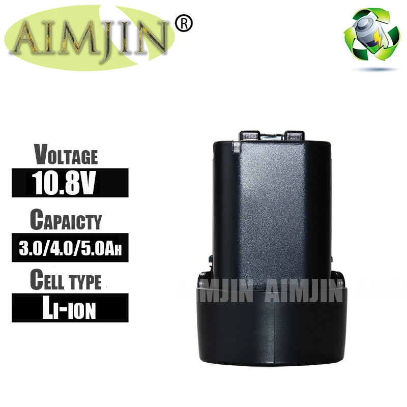 AIMJIN 3/4/5.0Ah 10.8V Li-ion Electric tool Battery For Makita BL1013 BL1014 BL 1013 BL 1014 LCT203W 194550-6 Replace battery