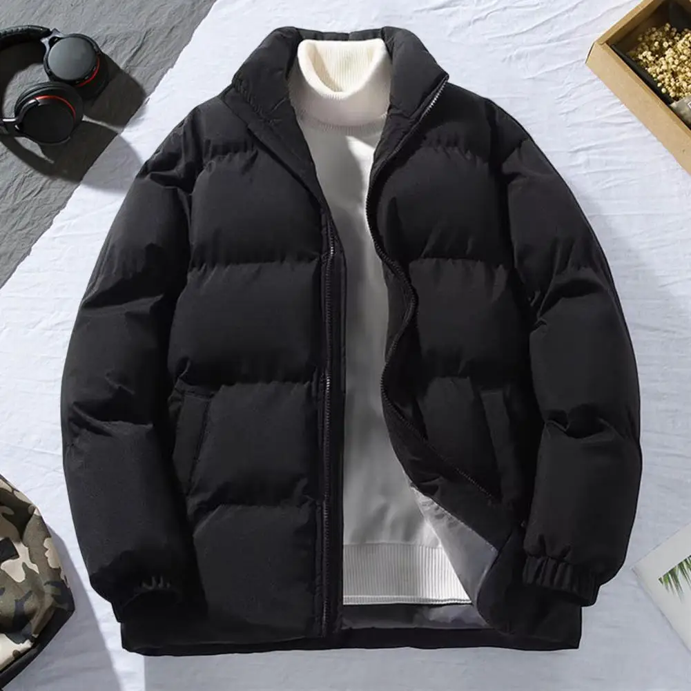 Hommes épais hiver noir Parkas décontracté manteau chaud couleur unie coton rembourré manteaux mode vêtements d'extérieur hommes grande taille Parkas 2024 M-3XL