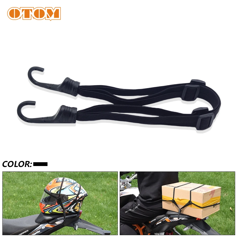 

OTOM Motorcycle Helmet Straps Universal Accessories 2 Hooks Luggage Retractable Elastic Fixed Rope Adjustable Bike Luggage Net