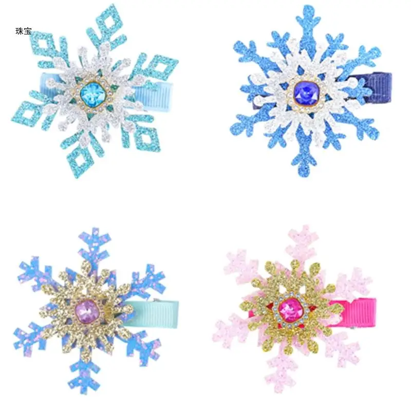 

X5QE Snowflake Hair Clip Glitter Hairpin Headwear Sweet Balletcore Barrette Women