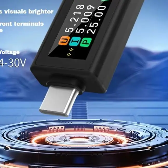 

0.96" USB-C Power Analyzer: Wide 4-30V/0-8A Range, Memory Function, Fast Charge Ready
