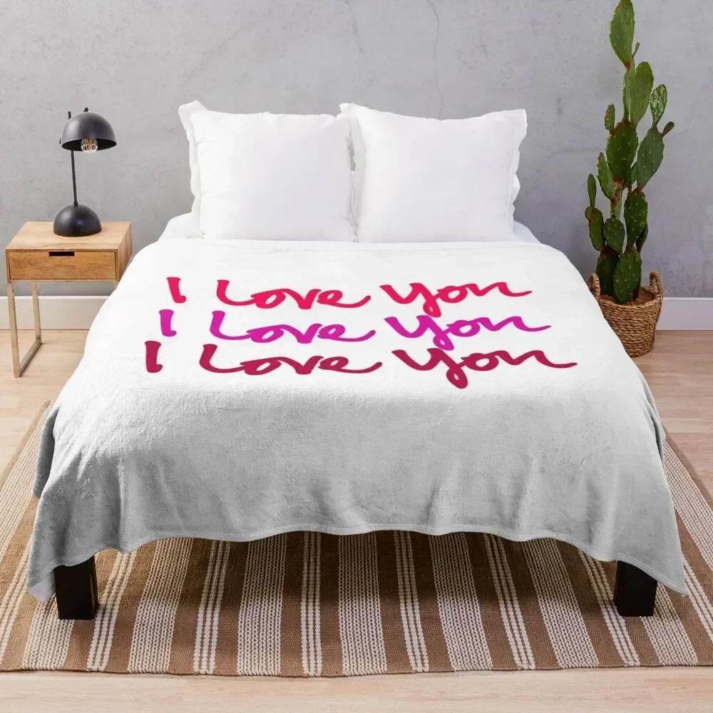 I love you more than one time Throw Blanket For Decorative Sofa Cute Plaid Blankets