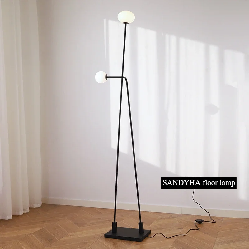 

SANDYHA Modern Minimalist LED Floor Lamp Glass Ball Design for Living Room Bedroom and Dining Table Lighting Stylish Home Decor