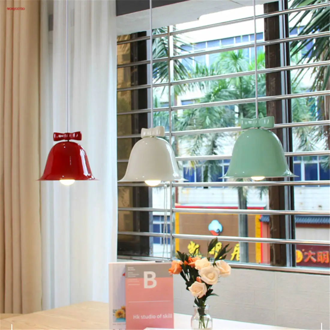 

Postmodern Designer Metal Bell Creative Led Pendant Lights For Coffee Tables Kitchen Indoor Art Home Deco Hanging Lamp Luster