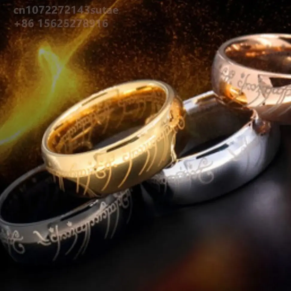 Lord Of The Finger Rings Movie Ring the same ring inside and outside 3D carved Spanish Sanskrit Jewelry $0.01 Cheap Luxury Goods