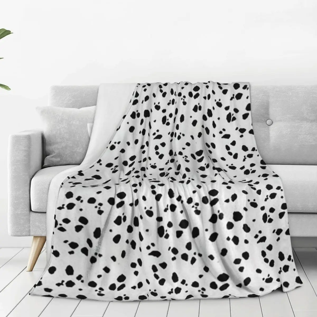 Cute Spots Dots Dalmatian Dog Print Blanket Fleece Warm Sofa Throw Blankets For Home Bedroom Travel Throws Bedspread Quilt