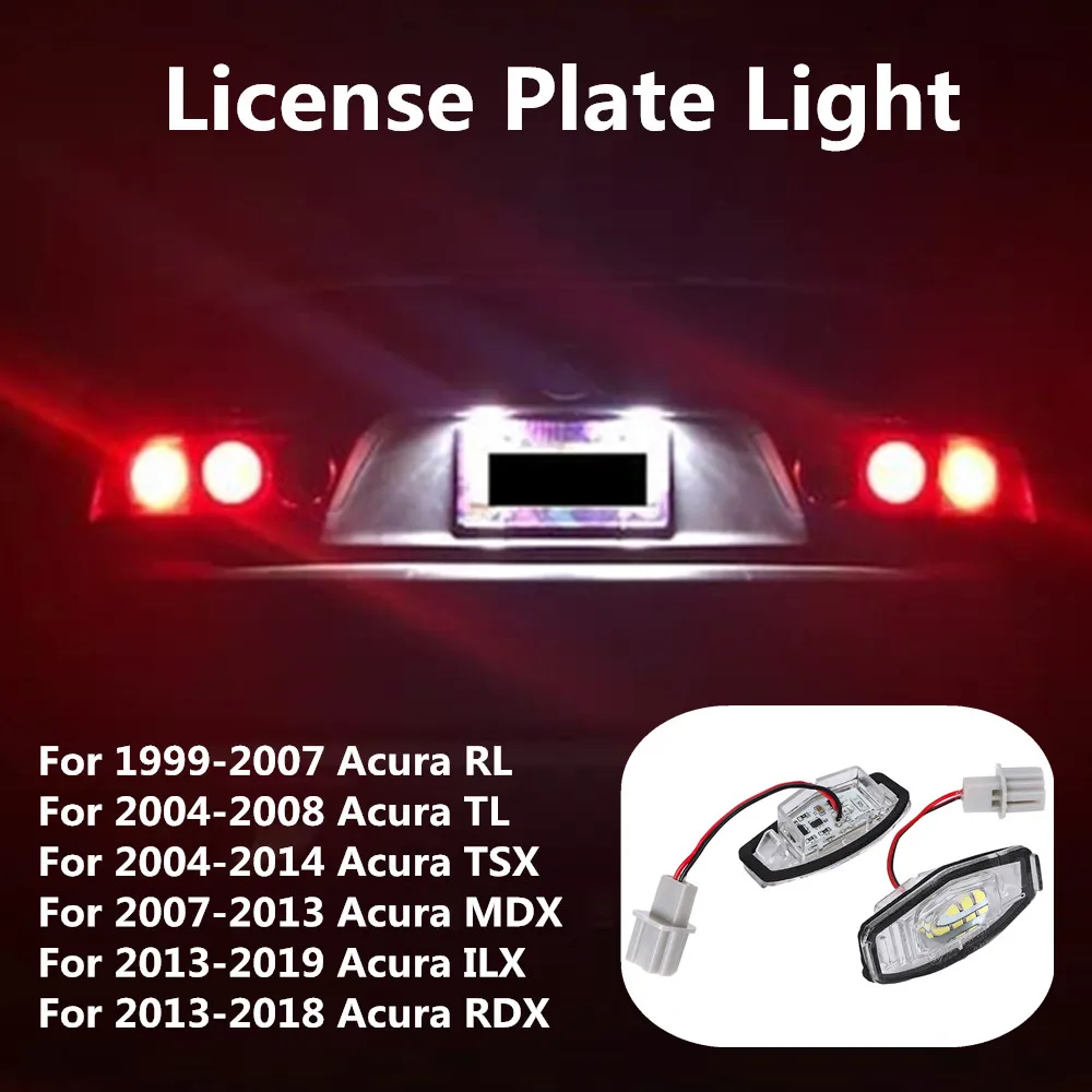 2X blanco nuevo sin errores LED bombillas de matrícula de coche accesorios para Acura RL TL TSX MDX ILX RDX Honda Accord Civic Odyssey