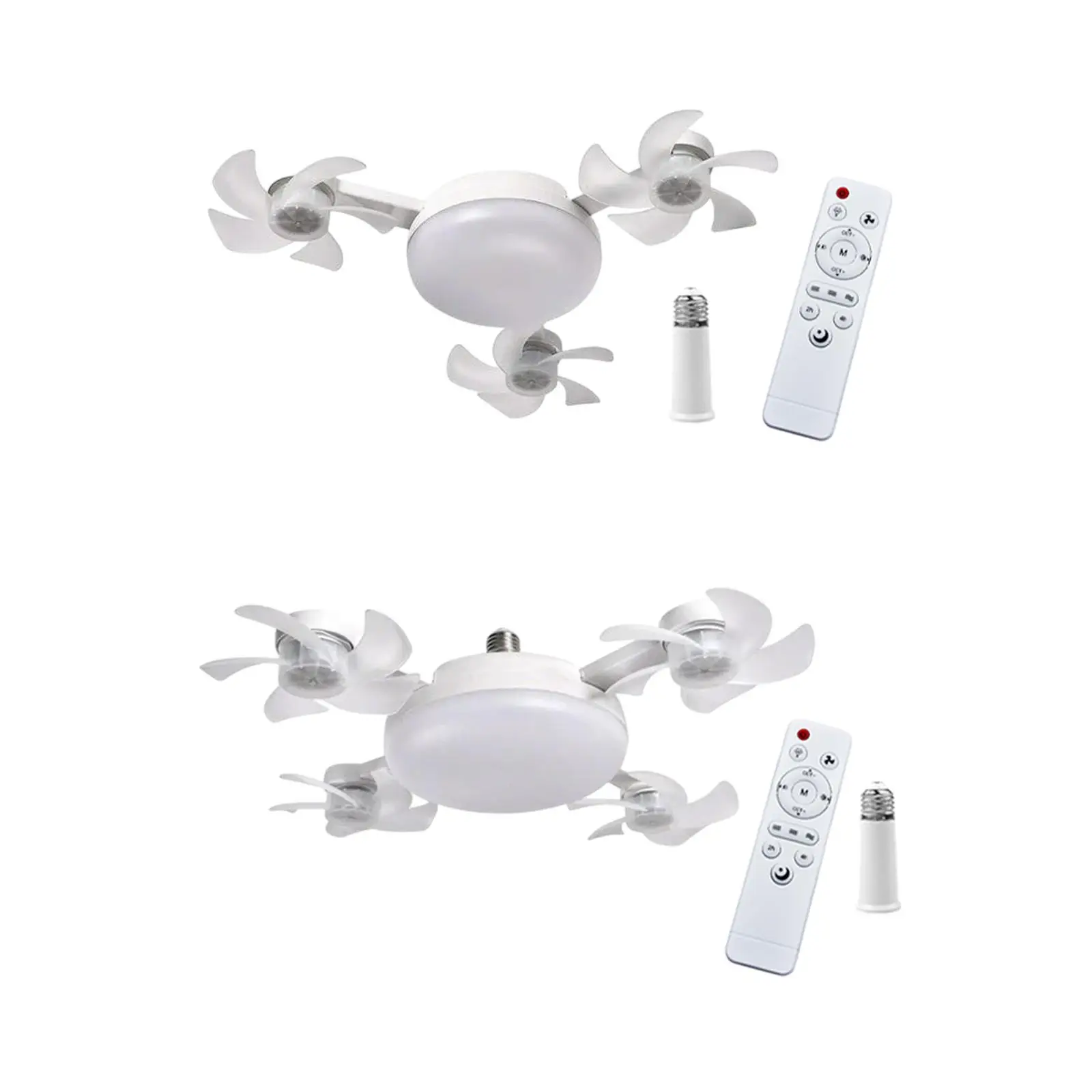 Ceiling Fan with Light and Remote Control with Extension Rod Modern 3 Colors Fixture for Garage Living Room Home Indoor Bedroom