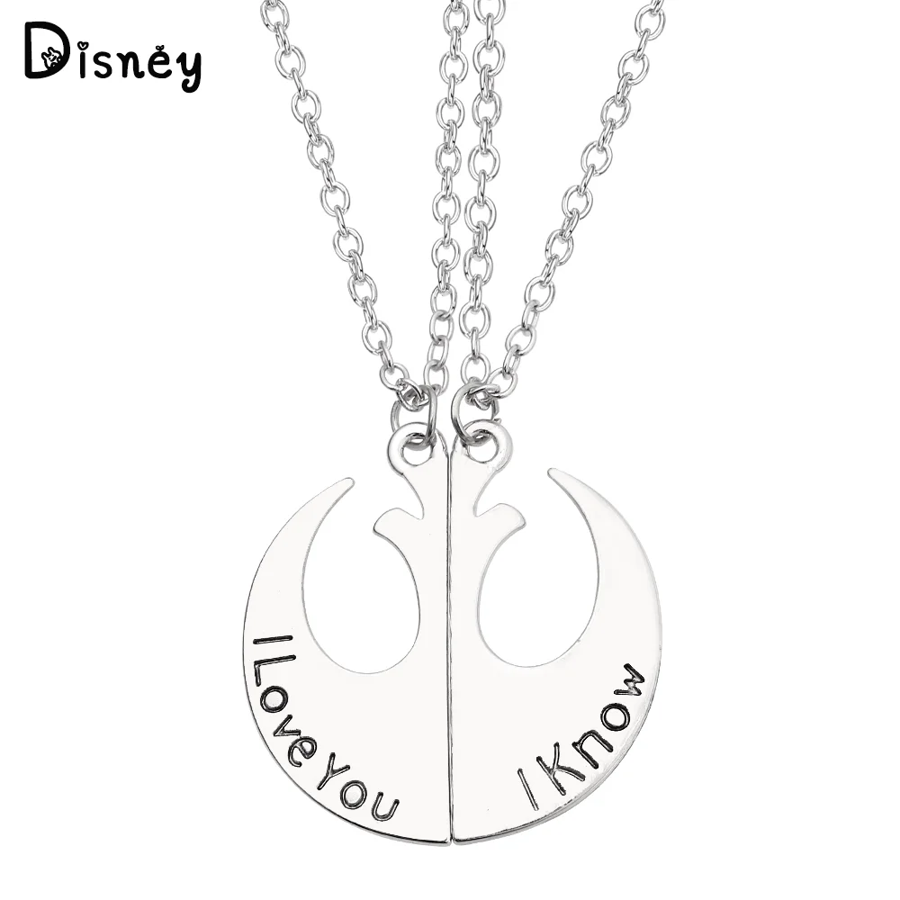 Star Wars Rebel Alliance Necklace I Love You I Know Metal Silver Badge Fashion Pendant Accessory For Women And Men Jewelry Gifts