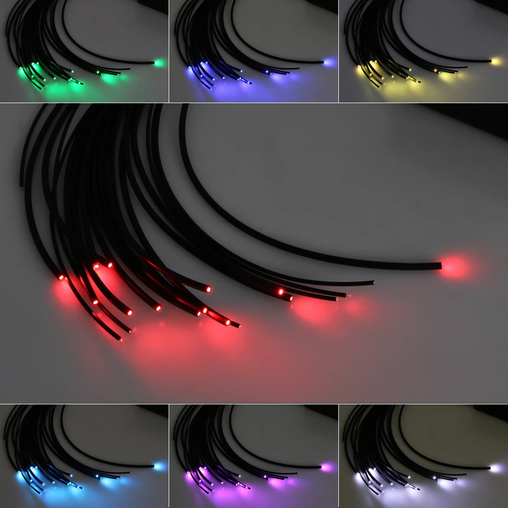 Cable de brillo de extremo de núcleo sólido con chaqueta de PVC negra, diámetro de 2mm/3mm para piscina óptica o luz de sol brillante, transferencia