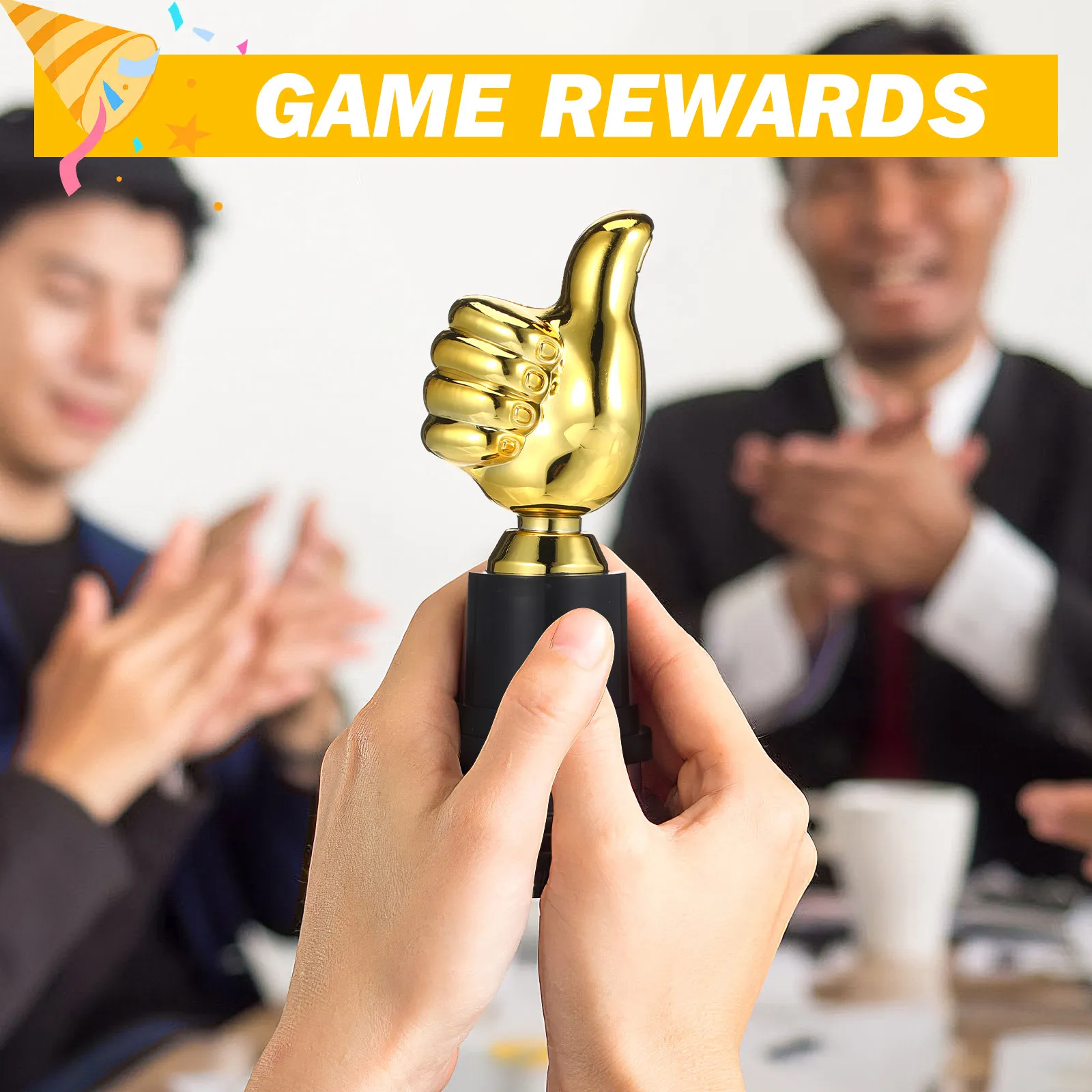 6Pcs Thumb Shaped Award Trophy Gold Finish for Kids Motivation Prize Classroom Recognition Sports Event Champion Trophy Decor