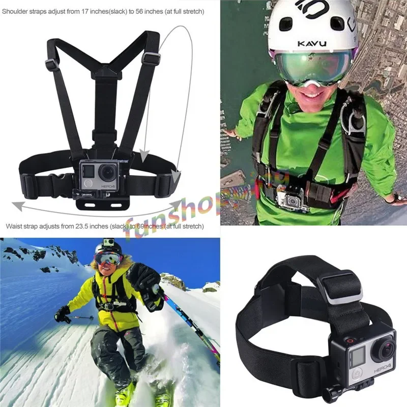 Chest Strap Head Strap Belt Floating Grip Selfie stick For GoPro Hero 12 11 10 9 8 7 for Xiaomi Yi 4K Action Camera Accessories