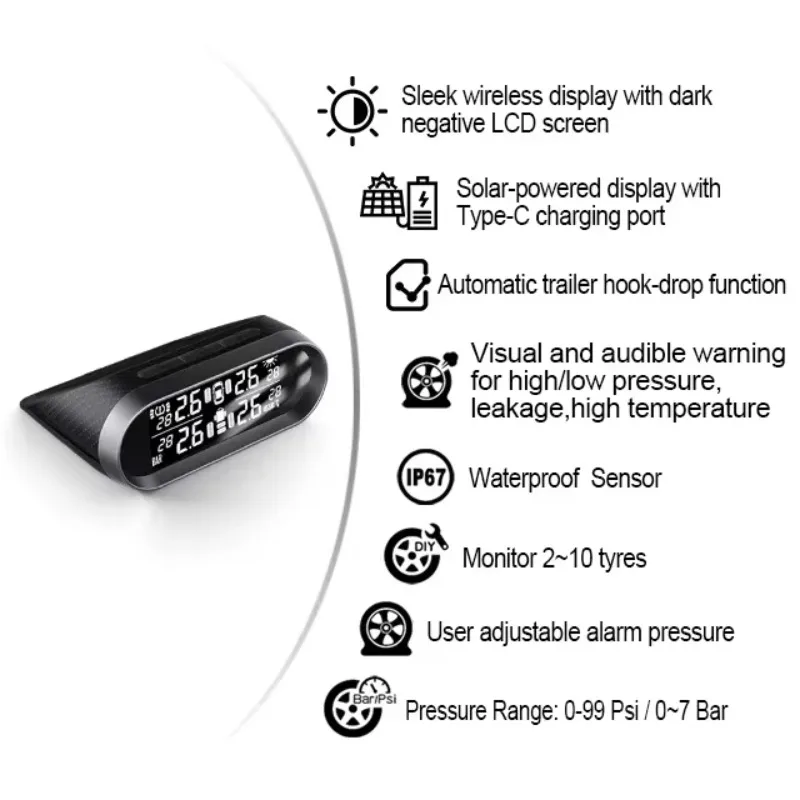 

Factory Supply Wireless Power Tire Pressure System TPMS For All Mode Car