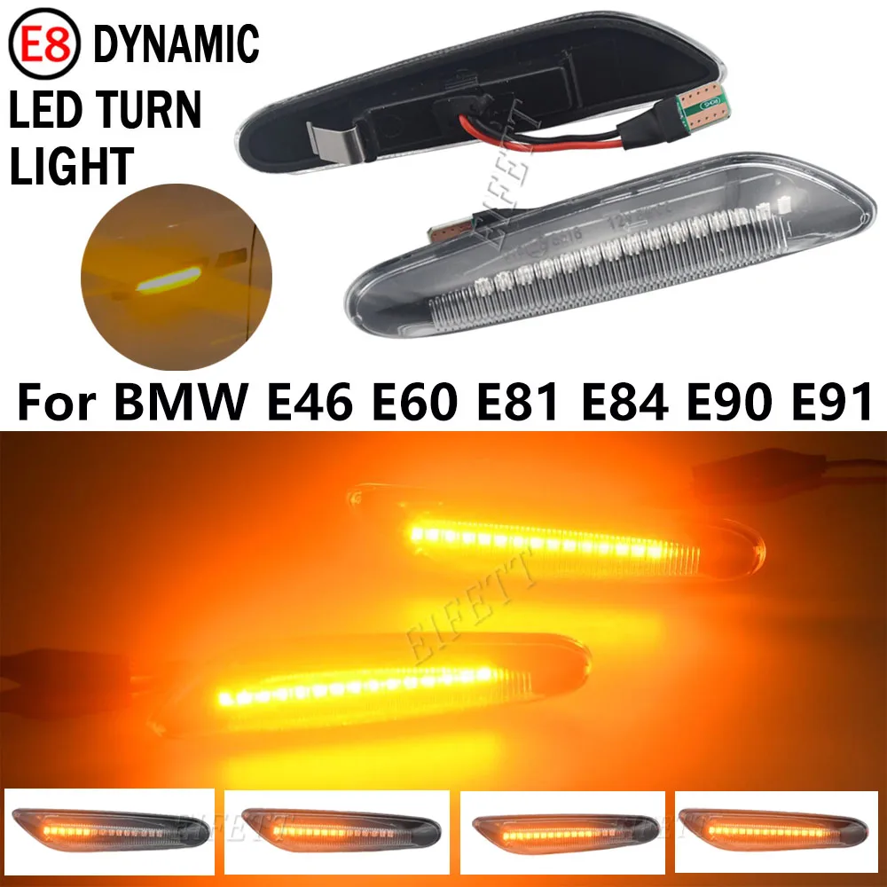 For BMW Flashing Led Dynamic Side Marker Turn Signal Light Indicator For E87 E84 E90 E91 E60 E61 02-05 E92 E93 E81 E82 E83 E88