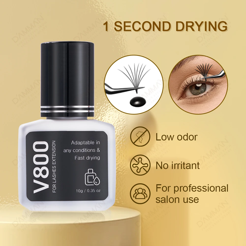 3Bottles 10ML v800 Eyelashes Glue 1Sec Black Fasting Drying Lashes Glue Professional Eyelash Extenxions Adhesive Makeup Tools