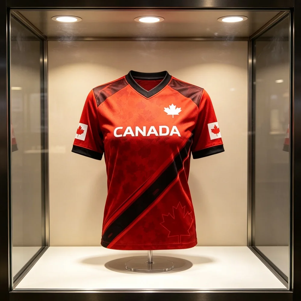 Retro Family Canada Soccer Jersey V‑Neck 2026 Crest Fan Football Shirt Maple‑Leaf Theme Short‑Sleeve Supporter Uniform