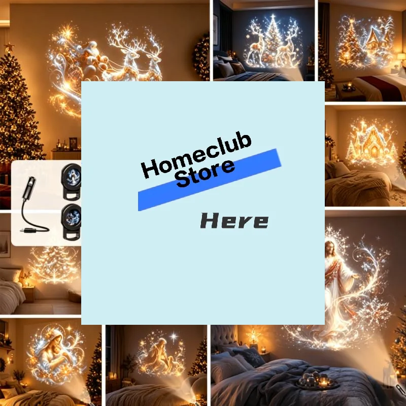 USB Christmas Projector Light + 10x Patterns Adjustable Night Light Xmas Santa Snowman Nativity Projection Lamp Decor【Homeclub】
