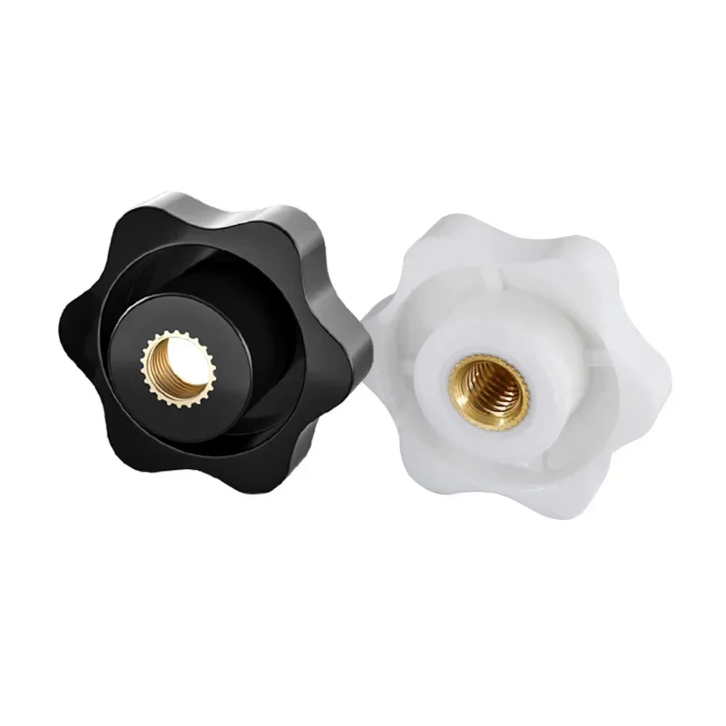 White 32# 38# M5 M6 M8 M10 Flower Handle Nut Thru Hole/Blind Hole Bakelite Knob Head Thumb Nut Plastic Heat Resistant