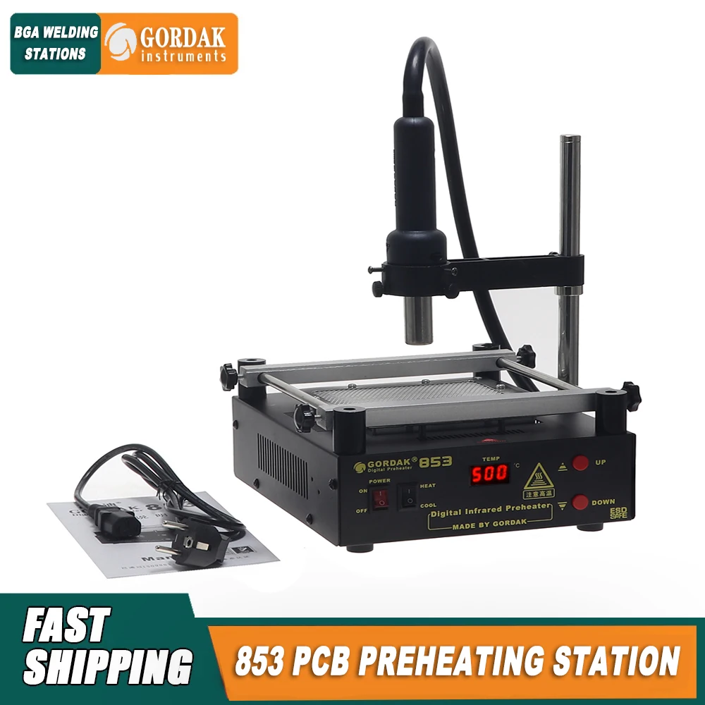 Gordak 853 Bottom Heating Preheating Station PCB Preheater Soldering Station BGA Rework Station Phone Repair Tools YIHUA 853A EU