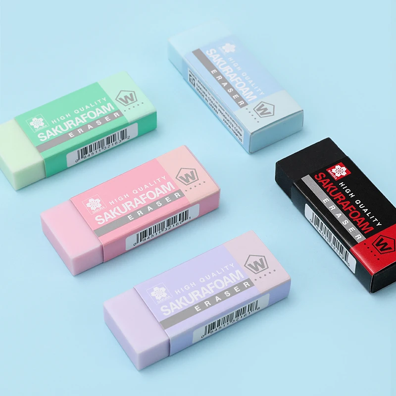 5pcs High Quality Sakura Foam Eraser Professional Drawing Super Clean Rubber Pencil Eraser for Art Drawing Design