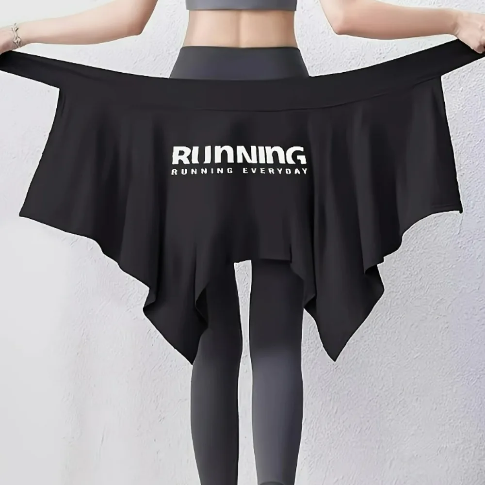 Women's Sports Fashion Lace-Up Tennis Skirt Butt-Covering Fitness Yoga Running Skirt Anti-See-Through