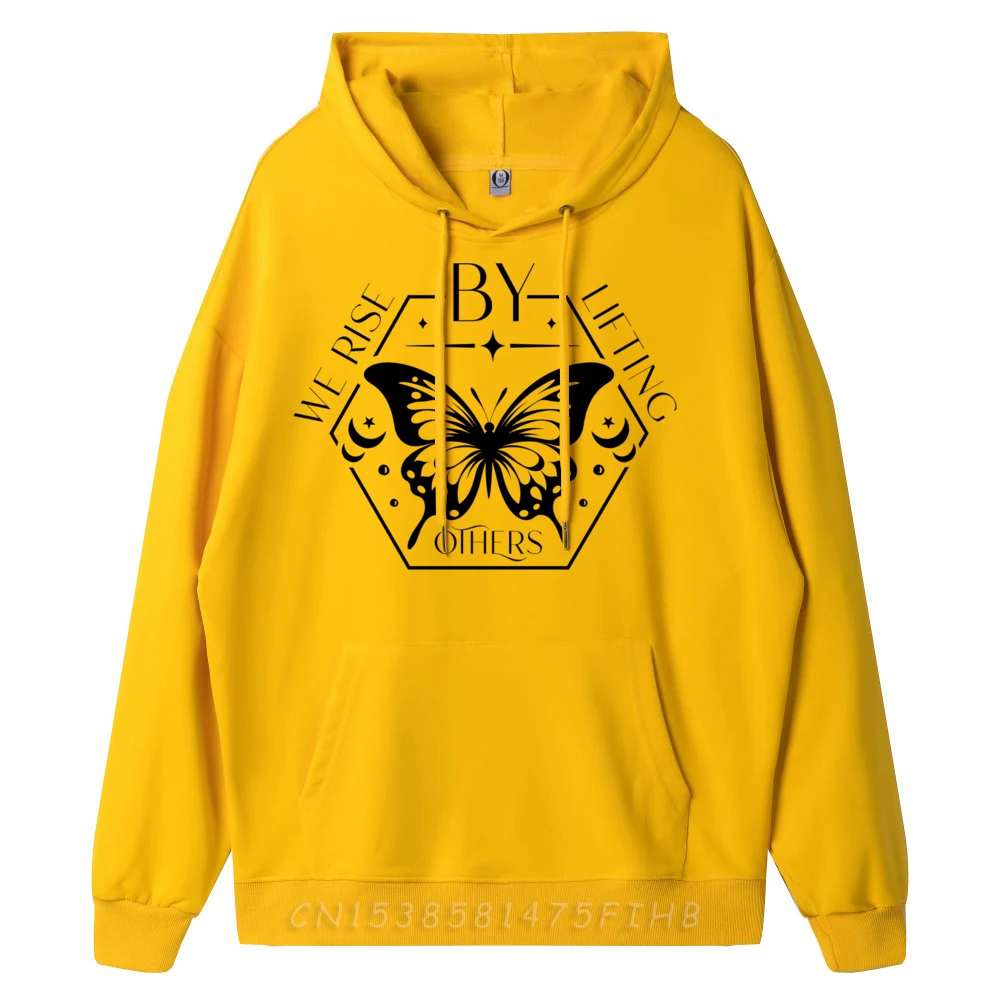 Butterfly We Rise By Lifting Others Inspirational Street Wear Hoodies New New In Tops And Oversize Long Sleeve