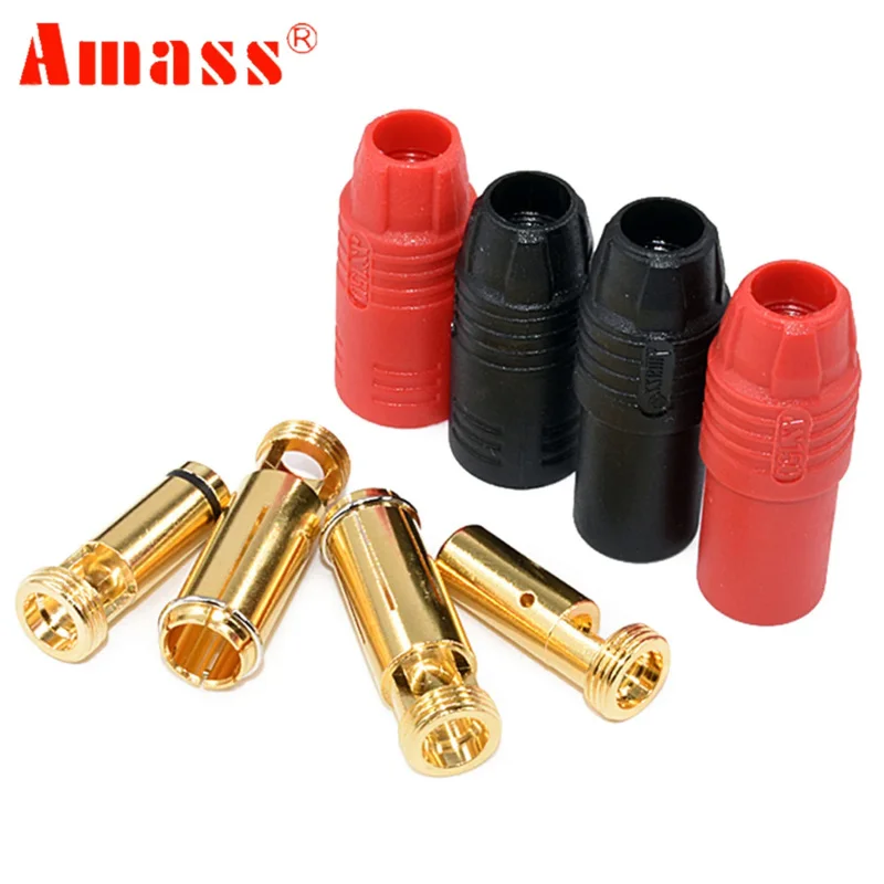 Amass AS150 Male Female Anti Spark Connector 7mm Gold Plated Banana Plug Set For Battery ESC And Charge Lead For RC Toys