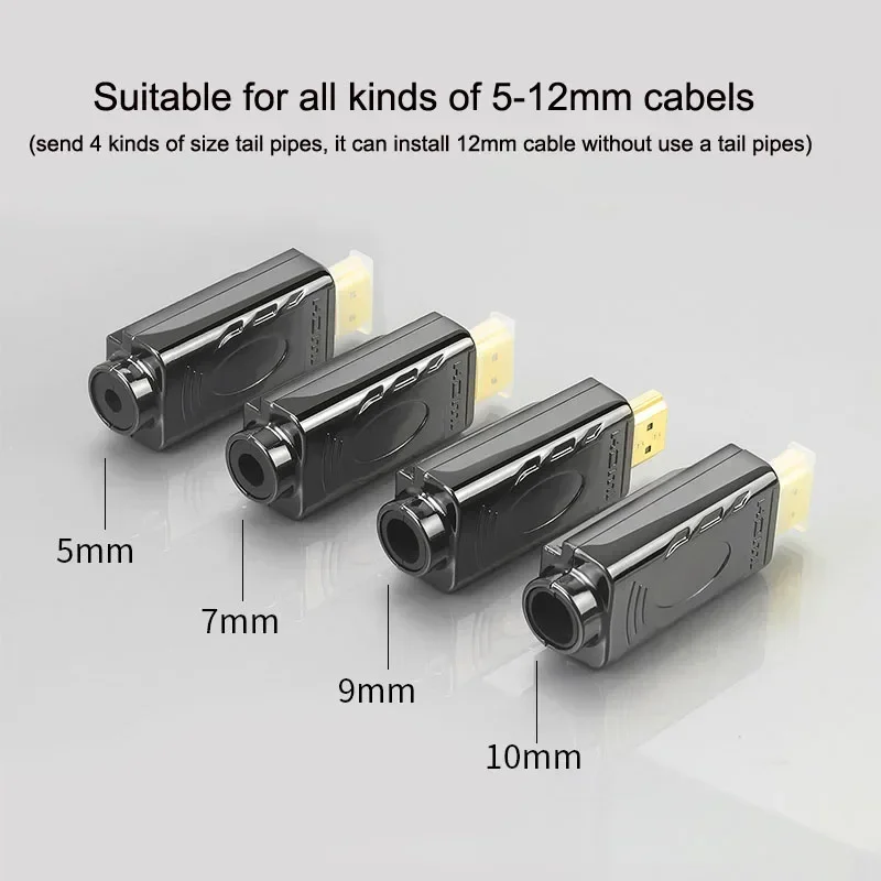 Złącze bez lutowania zgodne z HDMI Wtyczka Zgodne z HDMI 2.0 Spawanie Złącza męskie 4K HD Naprawa linii Adapter DIY — zdjęcie 5