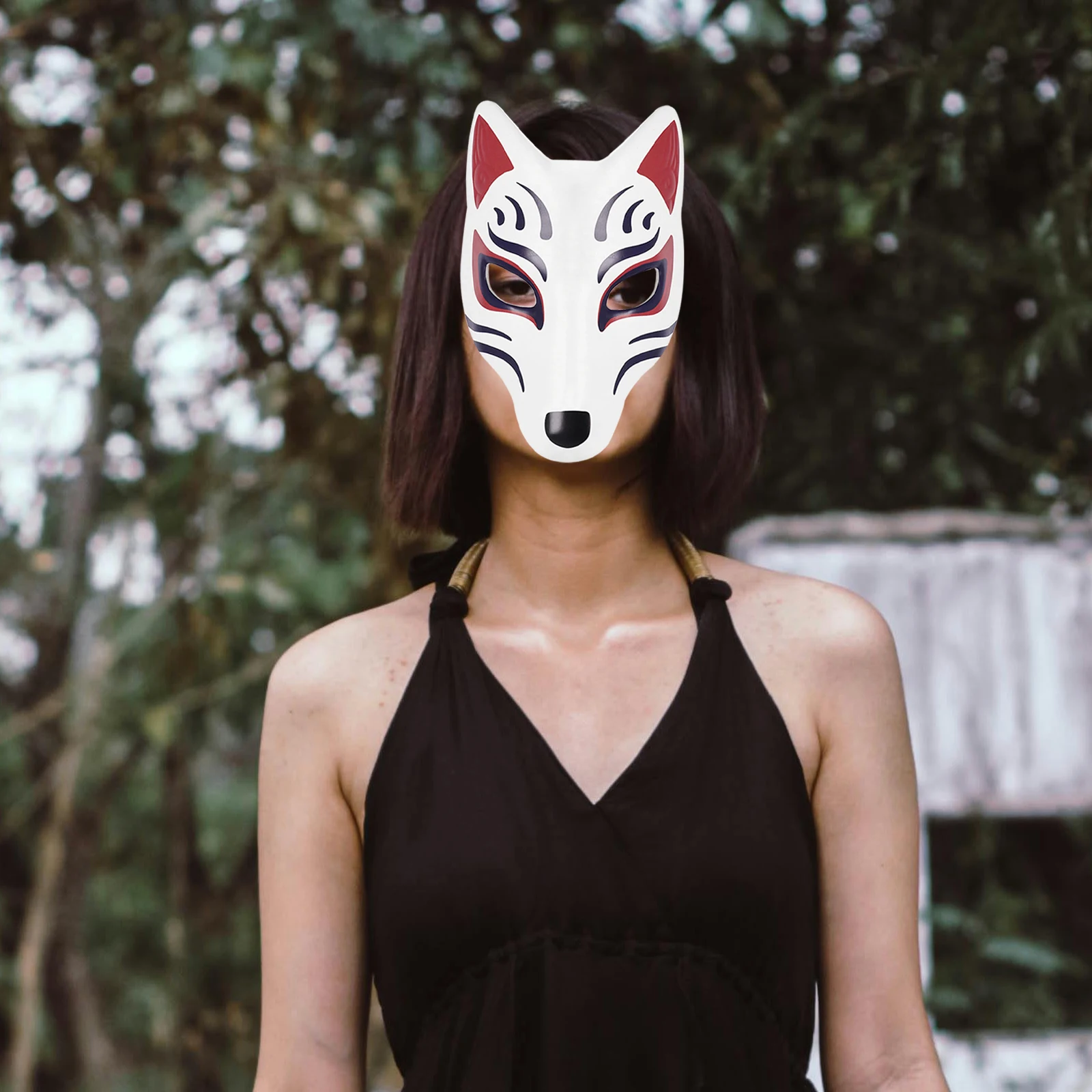 

2pcs Fox Masks DIY Masquerade Party Unpainted Animal Halloween Unpainted Mask Mask Halloween Props Blank PU Masks Easy to Color