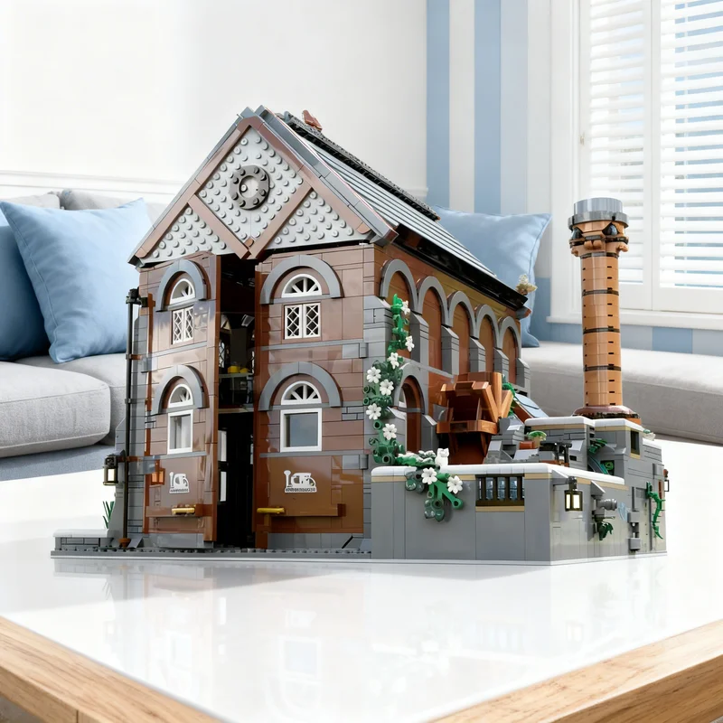 4011 Teile MOC Das Pumphaus BrickLink Designer-Programm Modellbausatz Architektur Weihnachtsgeschenk Spielzeugidee Bildung DIY