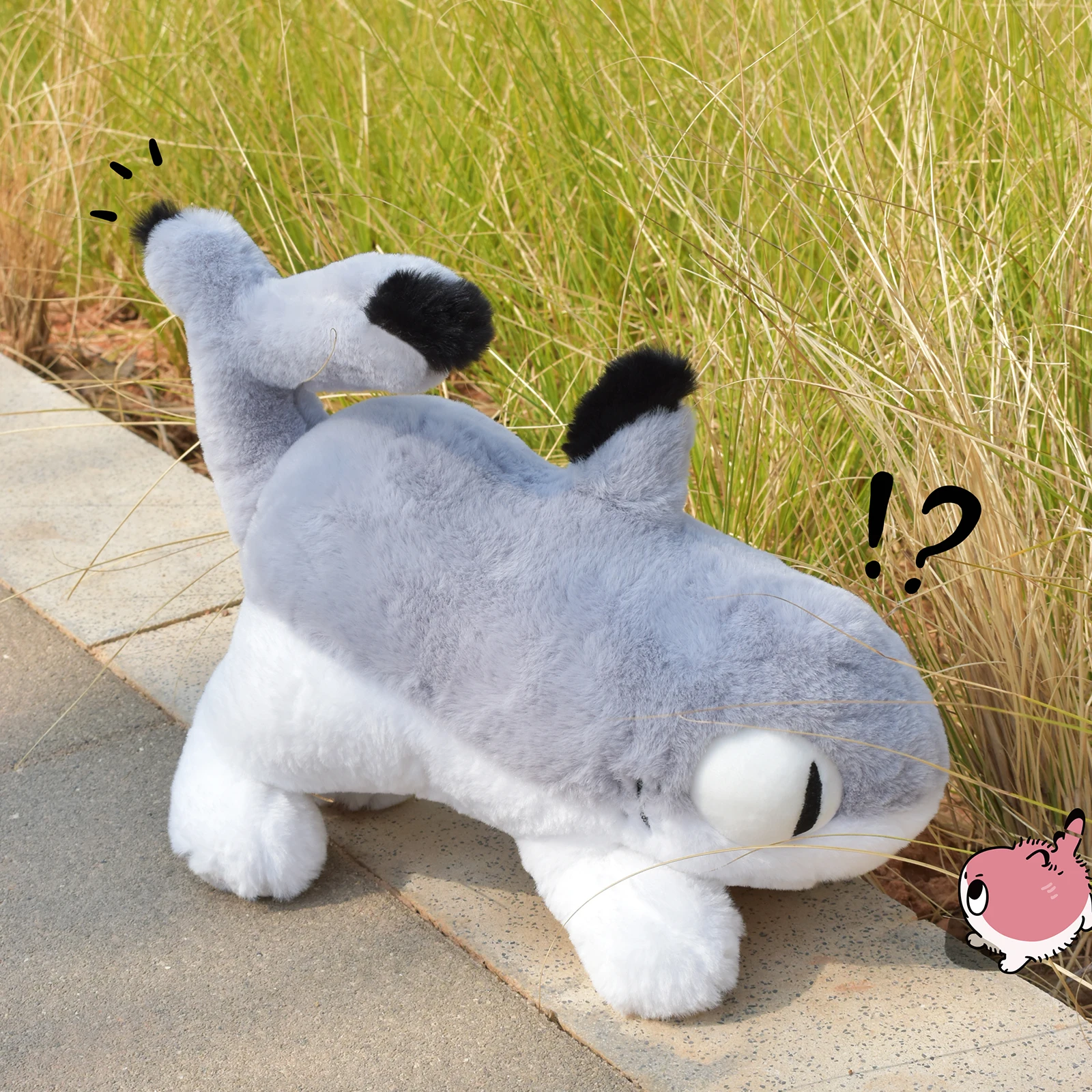 Sharkitty Original Stuffed Animal Toys, Shark & Cat Combine Plush Toys, Creative Stress Relief Gifts for Women (Gray, Standing)