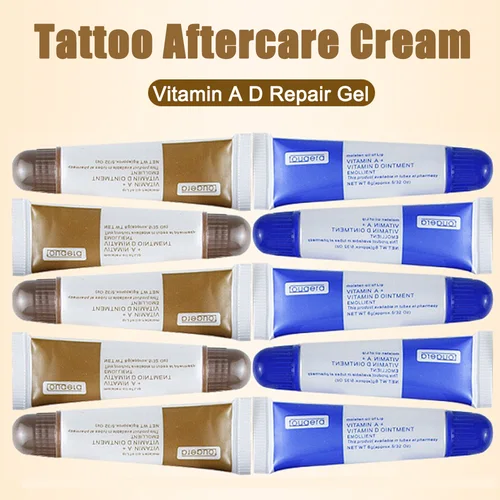 100/50/30/5 Uds crema para el cuidado posterior del tatuaje ungüentos de vitamina A D maquillaje permanente Gel de reparación de tatuajes crema de recuperación accesorios de tatuaje