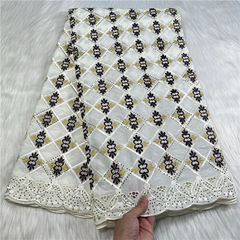 5+2 yard With Scarf Swiss lace fabric Dry lace embroidery African 100% cotton fabrics Swiss voile lace Dubai style 27L592901