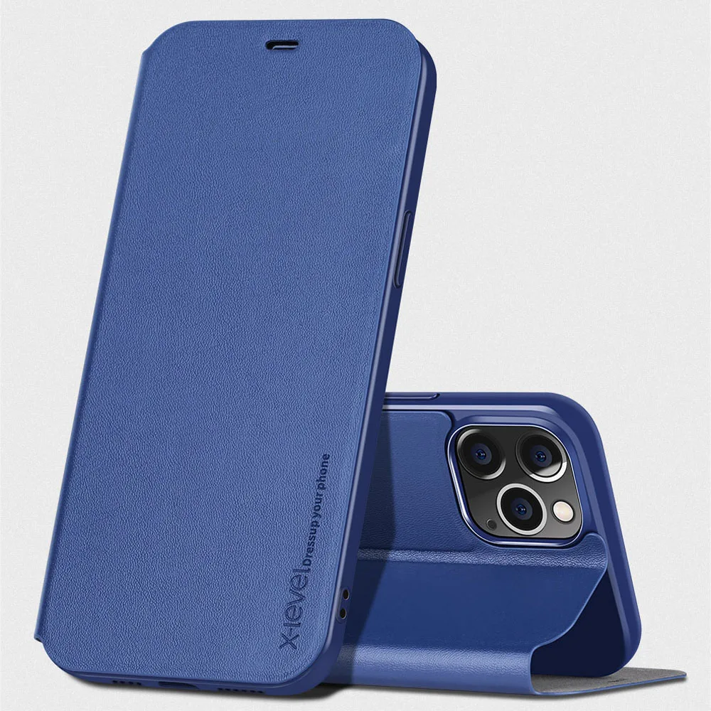 

iCasiber X-Level Book Leather Flip Cases For iPhone 14 Plus 13 12 11 Pro Max Ultra Thin Business Leather Funda Cover Case