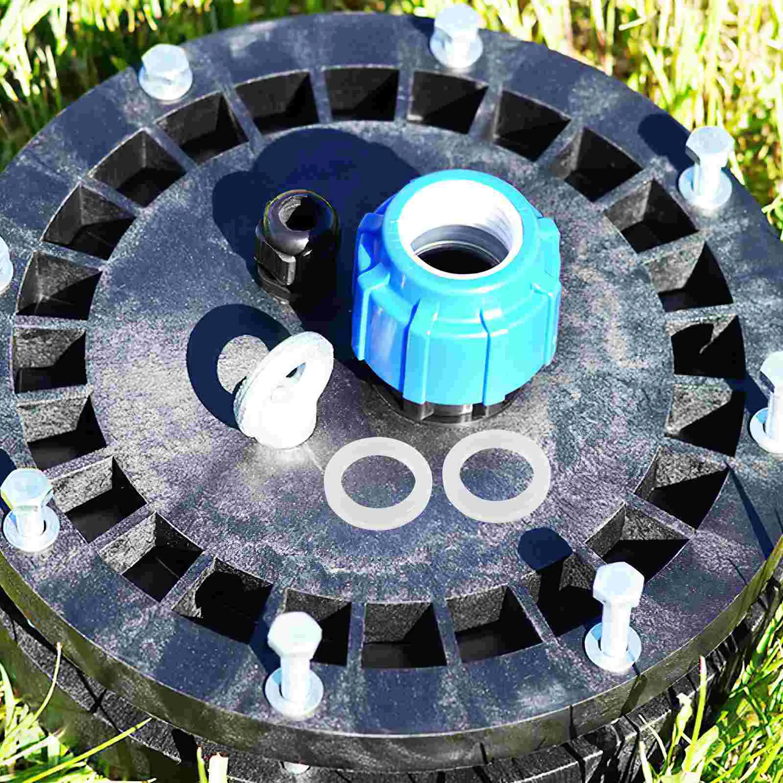 4 Pcs Umbrella Hole Ring Set Protector Transparent Table Black Silica Gel Insert